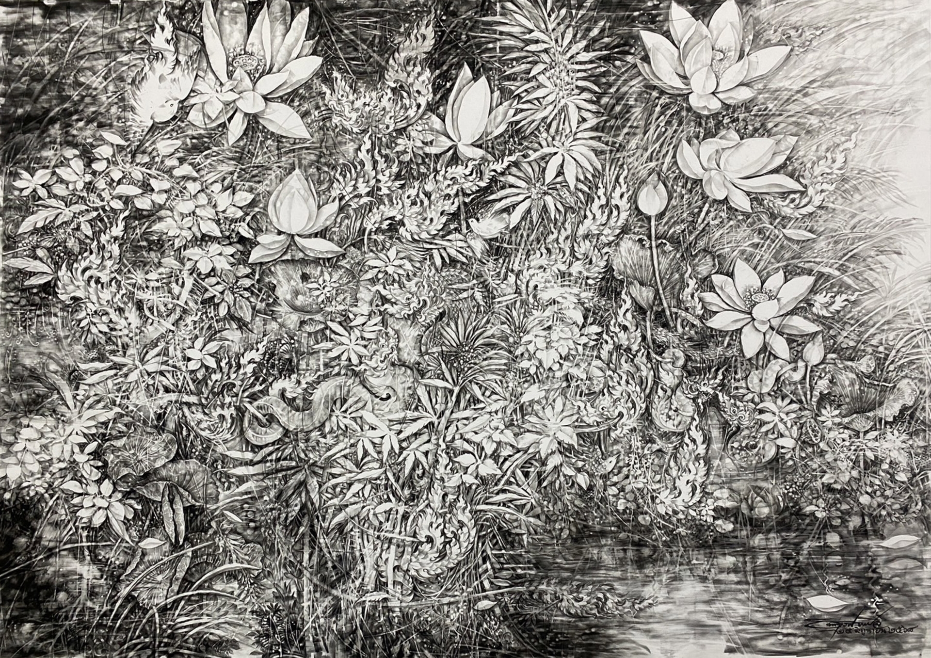 ชื่อผลงาน  จินตภาพของพรรณไม้  หมายลข 2   ( Imagination of Plants no 2)